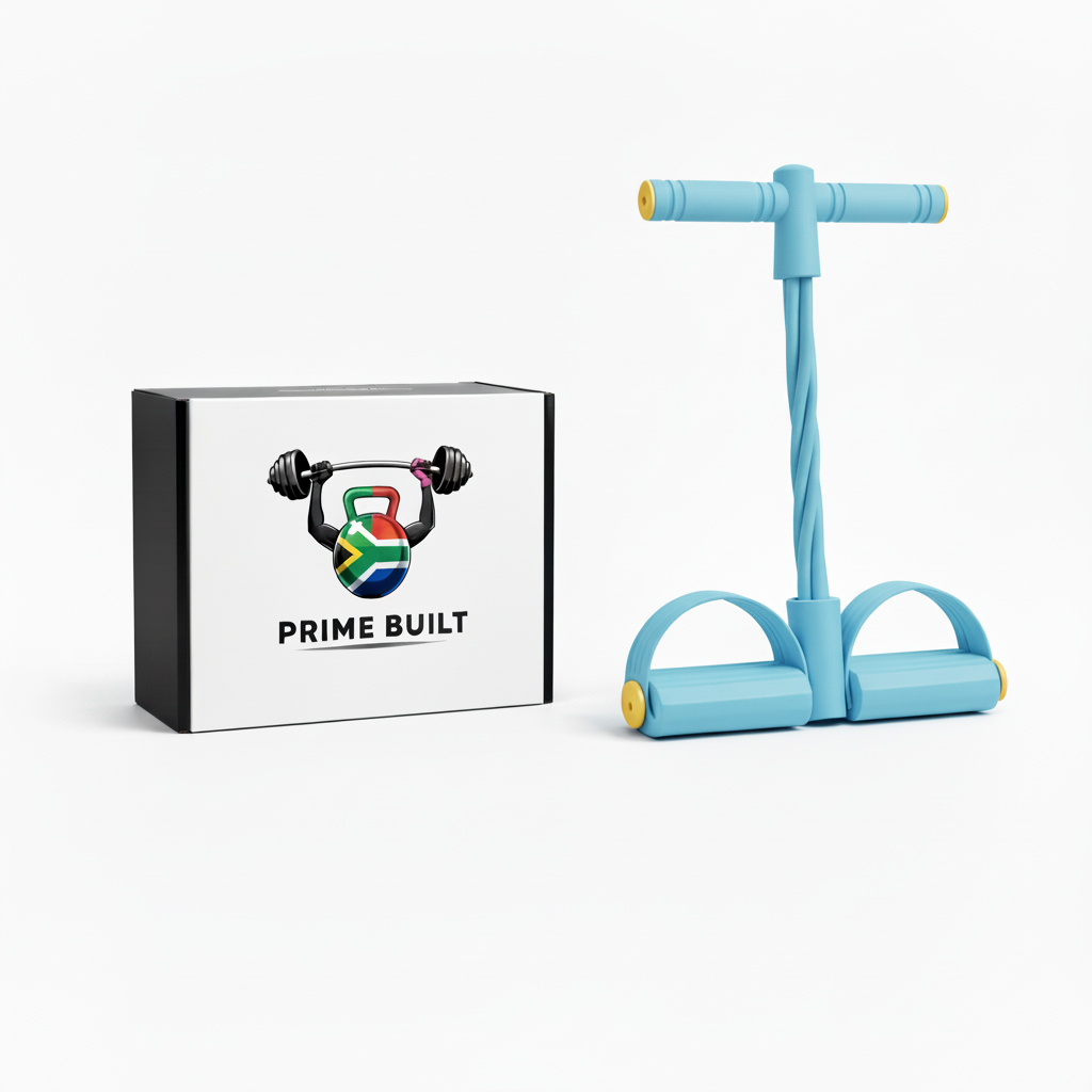Light blue resistance band with Prime Built packaging